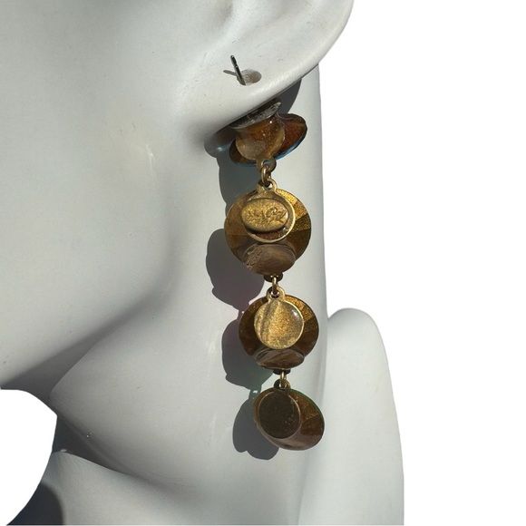 STUNNING Vintage Wendy Gill Colorful Crystal Rhinestone Dangle Earrings - Picture 3 of 4